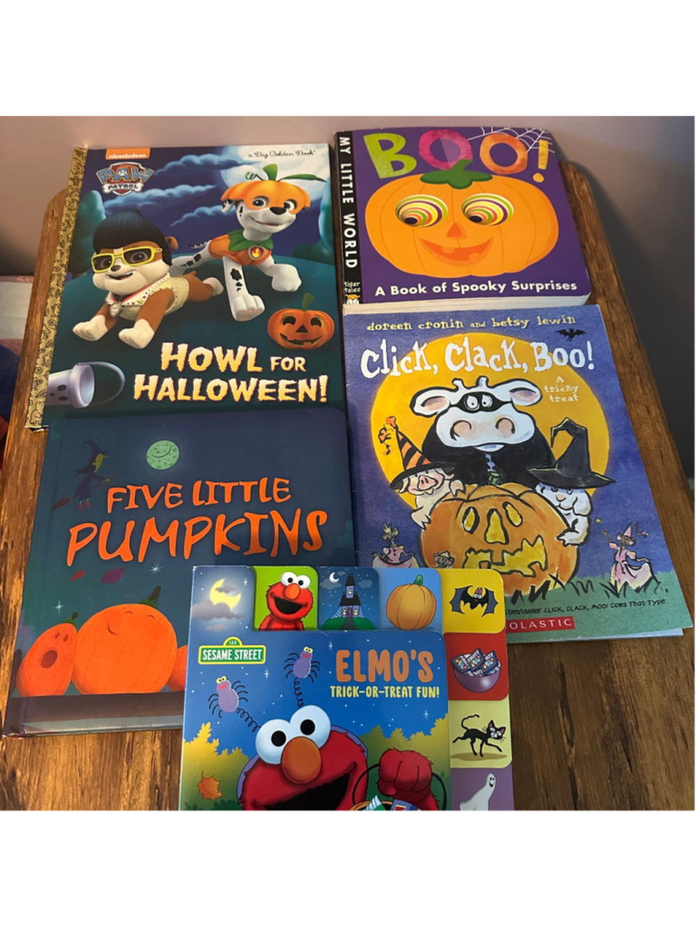Halloween Board Books Lot of 5 Paw Patrol Elmo Click Clack Boo Pumpkins Kids